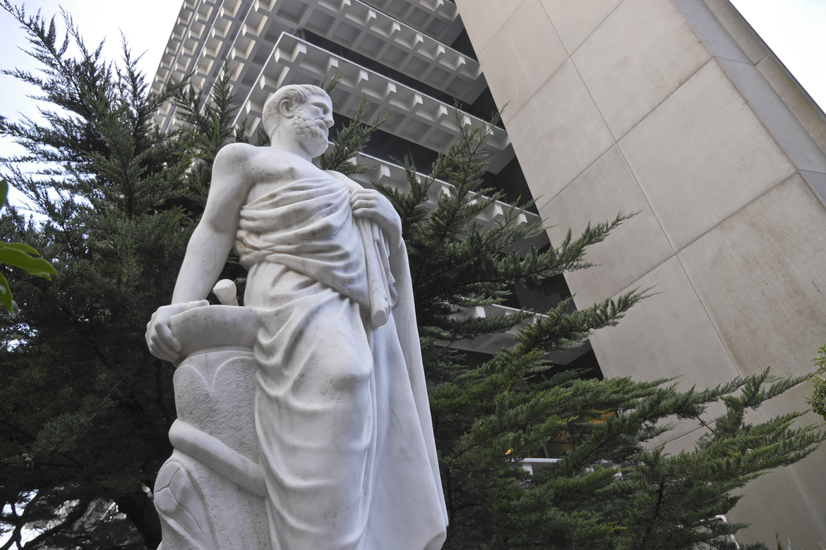 Hippocrates statue at Parnassus
