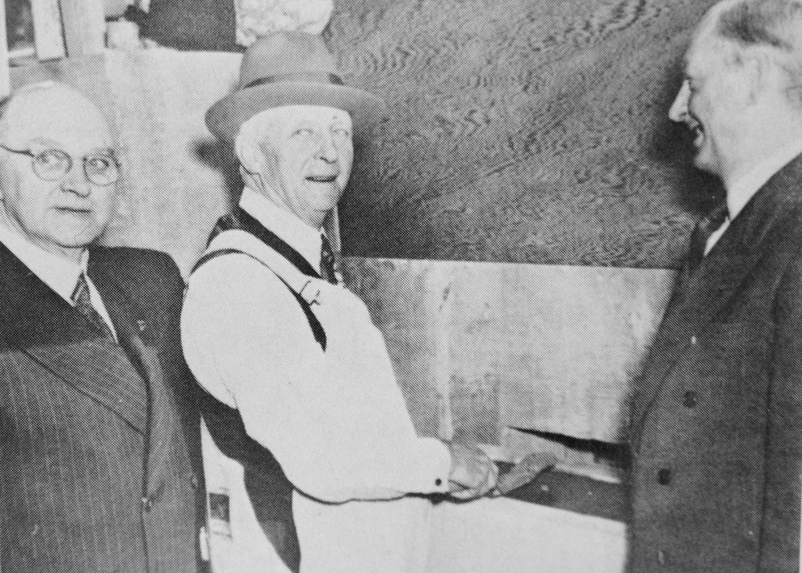 Porter Olson and Sproul lay the corner stone