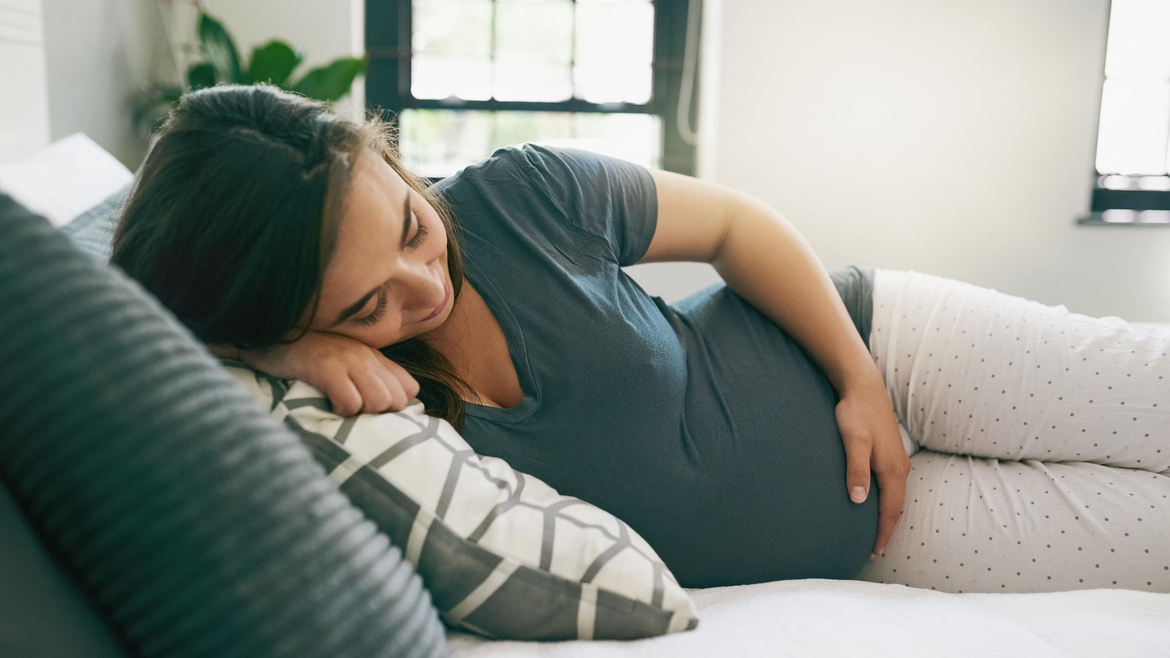 Pregnant woman sleeping