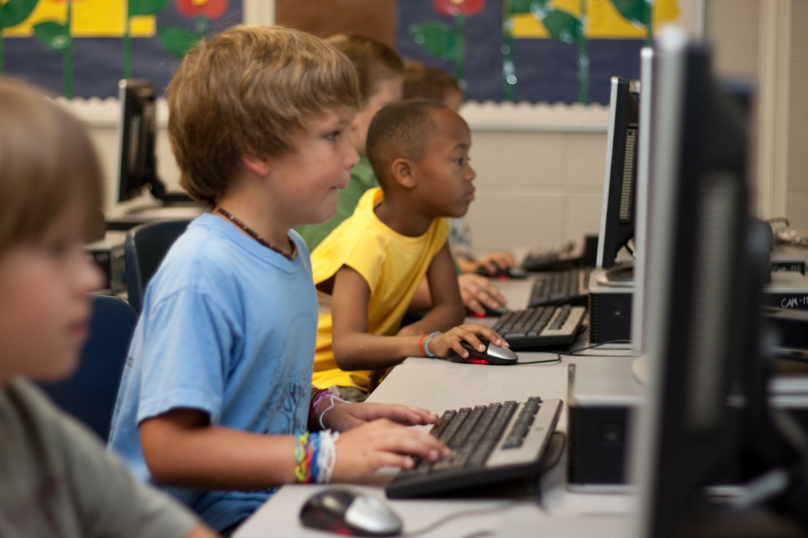Students at computers