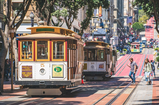 Cable cars in San Francisco