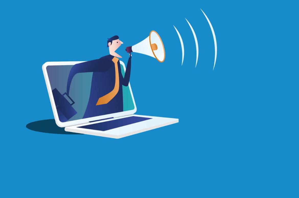 illustration of a person with a megaphone