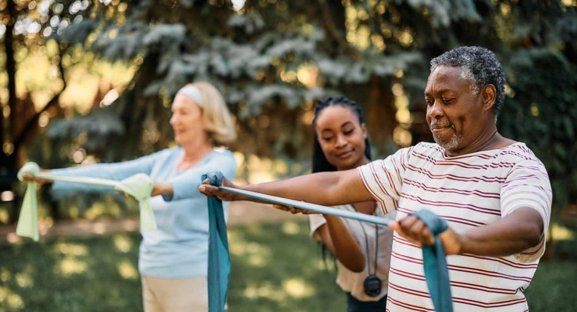 Seniors exercising