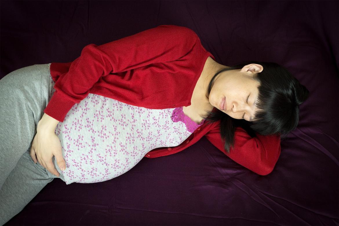 Pregnant woman sleeping