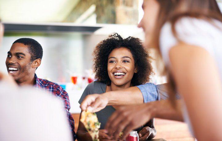 Young people smiling