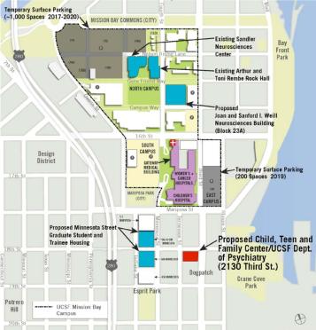 Map showing future facility locations