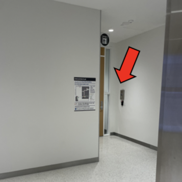 Radiology door is across from the elevator.